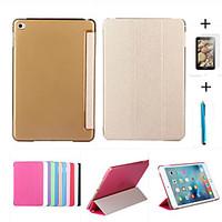 Smart Cover Leather Case PC Translucent Back Case For Apple iPad Air 2 Free Gift Protector FilmTouch Pen