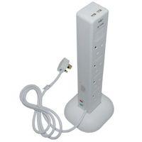 SMJ 8 Socket 13 A Extension Lead & USB Charger 2m White