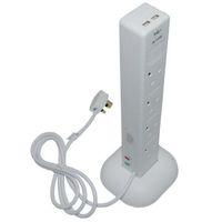 smj 8 socket 13 a extension lead usb charger 2m white