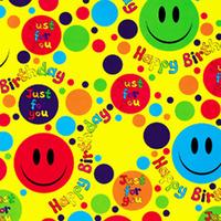 smiley face happy birthday gift wrap