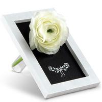 Small Framed Chalkboard with Flower Holder - White