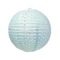 small eyelet paper lantern light blue