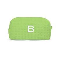 small cotton waffle cosmetic bag lime