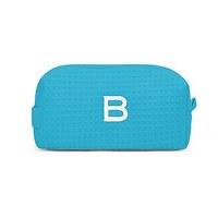 Small Cotton Waffle Cosmetic Bag - Turquoise