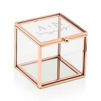 Small Glass Jewellery Box with Rose Gold - Garland Under Etching