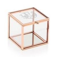 Small Glass Jewellery Box with Rose Gold - Modern Fairy Tale Etching
