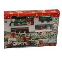 Small Christmas Holiday Express Toy Train Set - 42\" x 30\" Approx