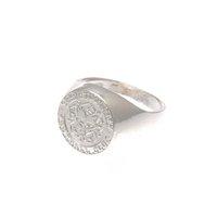 Small Silver Plated Leicester City Crest Ring