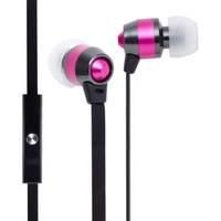 smart buds metal earphones with remote mic pink