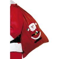 smiffys 90 x 60cm santa sack with motif and drawstring tie fleece red