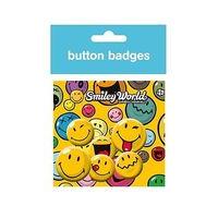 smiley icons badge pack pack of 4 x 38mm badges brand new