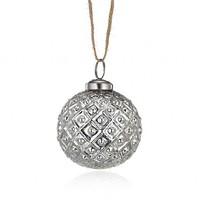 Small Silvery Glass Bauble