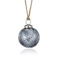 Small Smoky Grey Glass Bauble