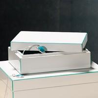 Small White & Aqua Storage Box