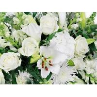 Small White Casket Arrangement