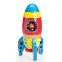 small wooden space rocket 6 piece set