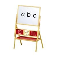 small foot design childrens blackboard and whiteboard with clock