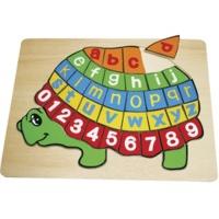 Small Foot Design Wooden ABC Letter and Numbers Turtle Puzzle