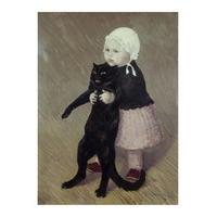 Small Girl with Cat By Theophile Steinlen