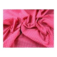 Small Spotty Print Polycotton Dress Fabric Cerise Pink