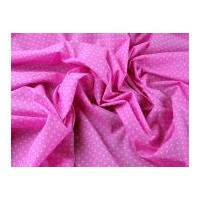 Small Spotty Print Polycotton Dress Fabric Bright Pink