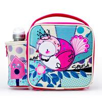 smash woot insulated lunch bag and 350ml bottle pink