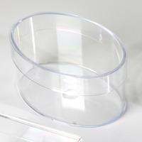 small clear plastic oval storage box each