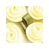 small satin roses 10mm lemon