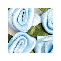 Small Satin Roses 10mm - Blue