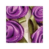 small satin roses 10mm purple