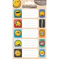 Smiley World Sticker Pack: 3 Name Labels & 7 Stickers