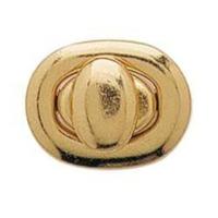 Small Brass Plated Oval Bag Clasp