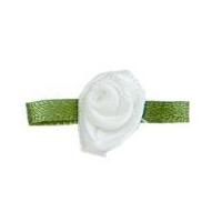 small ribbon roses antique white