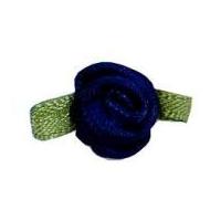 small ribbon roses navy blue