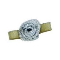 Small Ribbon Roses Silver