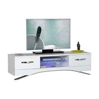 Smooth High Gloss White LCD TV Stand With LED Light