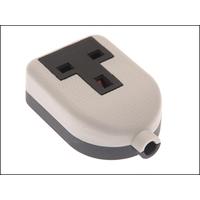SMJ White Rubber Trailing Socket 1 Gang