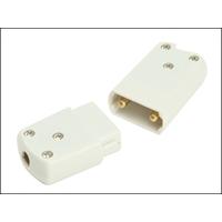 SMJ White 10 amp 2 Pin Plug & Socket