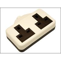SMJ White Rubber Trailing Socket 2 Gang