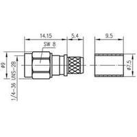 sma connector plug straight 50 telegrtner j01150a0611 1 pcs