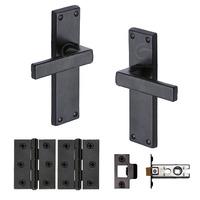 Smooth Black Door Handle Lever Latch Cheswell Design