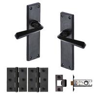 Smooth Black Door Handle Lever Latch Bridgnorth Design