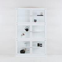 SMALL GLASS CABINET in Seaside White