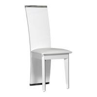 Smooth White Faux Leather Dining Chair With High Gloss Frame