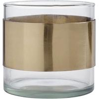 Small Glass Vase with Brass Band (Set of 6)