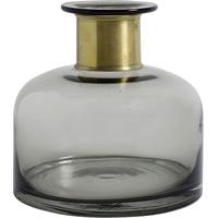 Smoke Glass Medium Ring Deco Bottle (Set of 4)
