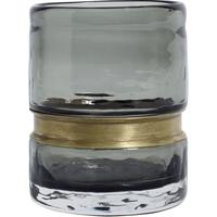 Smoke Glass Ring Vase and T-Light Holder (Set of 6)