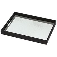 small rectangular light aged clear mirror tray