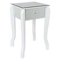 Small Rockford Mirrored Side Table, White Trim