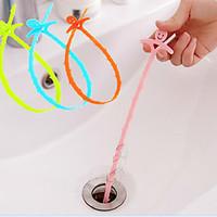 Smiling Face Sewer Hair Cleaning Device The Bathroom Sink Drain Cleaning Hook 510.5CM Random Color